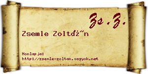 Zsemle Zoltán névjegykártya